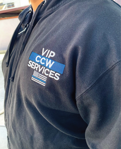 VIP CCW Services full-zip hoodie